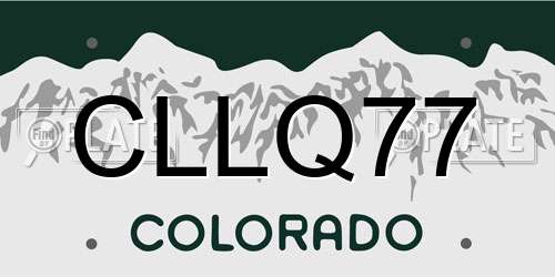 CLLQ77 Colorado License Plate