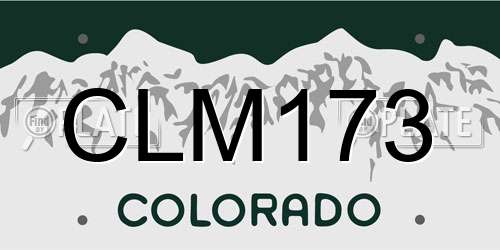 CLM173 Colorado License Plate