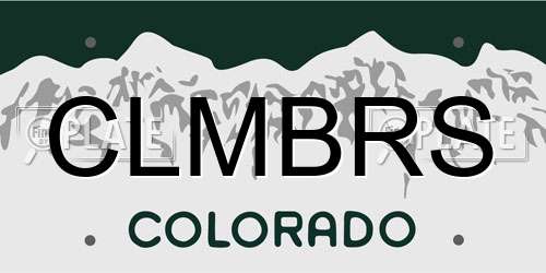 CLMBRS Colorado License Plate