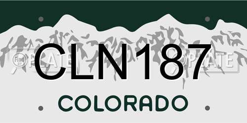 CLN187 Colorado License Plate