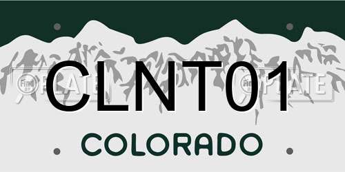 CLNT01 Colorado License Plate