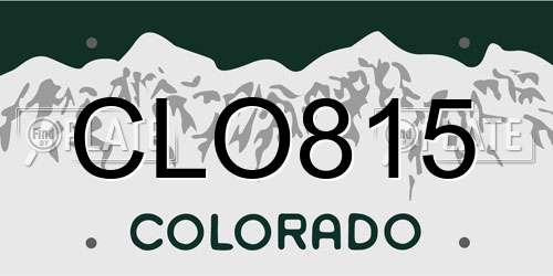 CLO815 Colorado License Plate