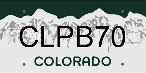 CLPB70 Colorado License Plate