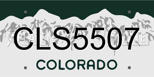 CLS5507 Colorado License Plate