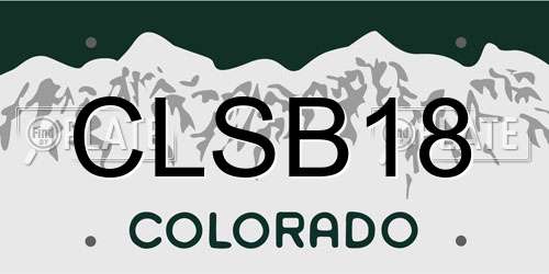 CLSB18 Colorado License Plate