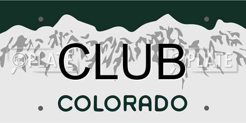 CLUB Colorado License Plate