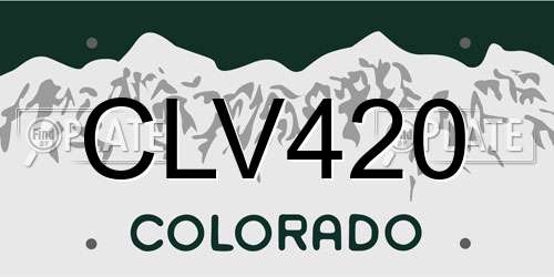 CLV420 Colorado License Plate
