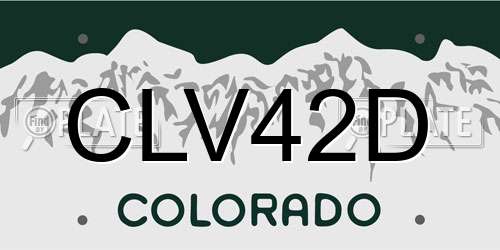CLV42D Colorado License Plate