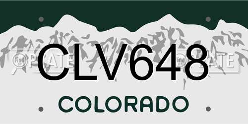CLV648 Colorado License Plate