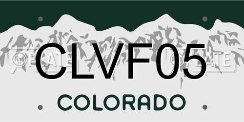CLVF05 Colorado License Plate