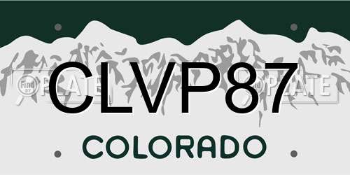 CLVP87 Colorado License Plate