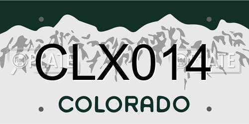 CLX014 Colorado License Plate