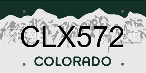 CLX572 Colorado License Plate