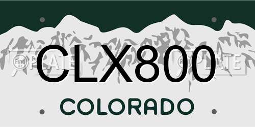 CLX800 Colorado License Plate