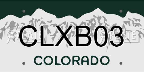 CLXB03 Colorado License Plate