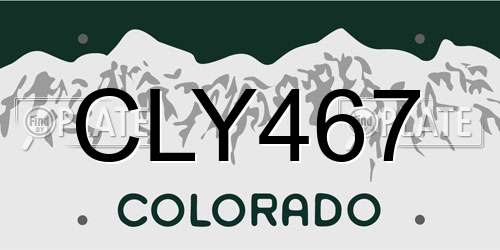 CLY467 Colorado License Plate