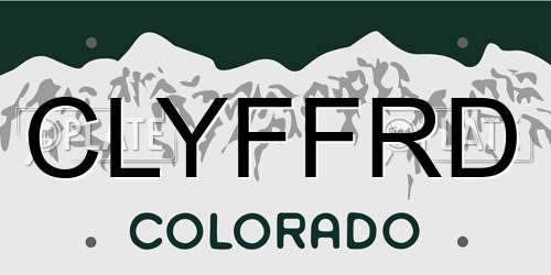 CLYFFRD Colorado License Plate