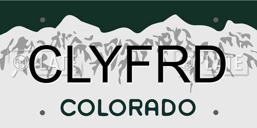 CLYFRD Colorado License Plate