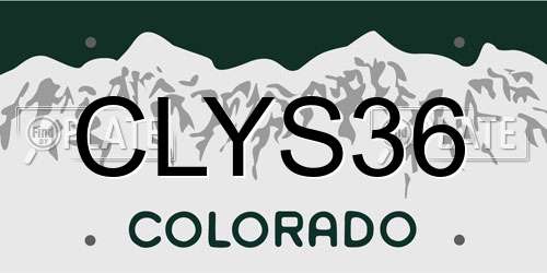 CLYS36 Colorado License Plate