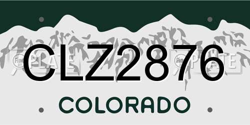 CLZ2876 Colorado License Plate