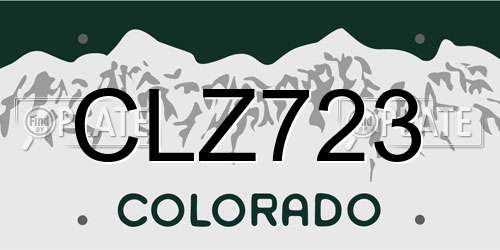 CLZ723 Colorado License Plate