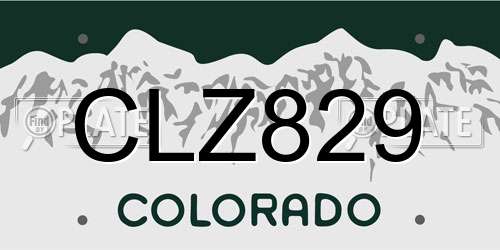 CLZ829 Colorado License Plate