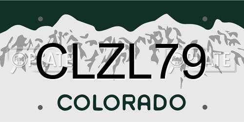 CLZL79 Colorado License Plate
