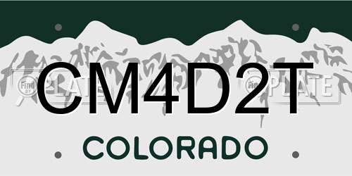 CM4D2T Colorado License Plate