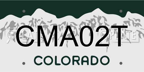 CMA02T Colorado License Plate