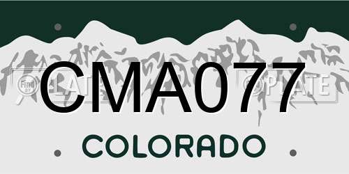 CMA077 Colorado License Plate