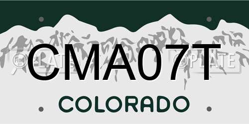 CMA07T Colorado License Plate