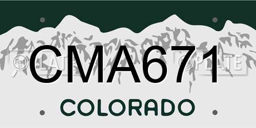CMA671 Colorado License Plate