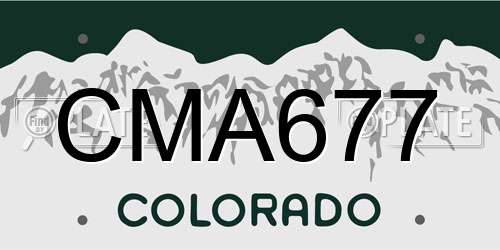 CMA677 Colorado License Plate