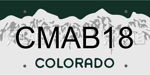 CMAB18 Colorado License Plate