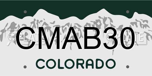 CMAB30 Colorado License Plate