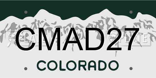 CMAD27 Colorado License Plate