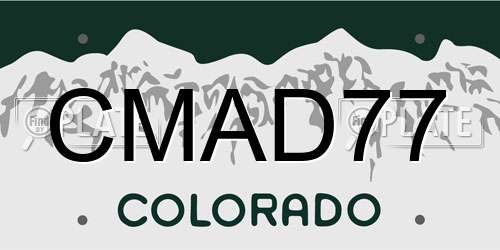 CMAD77 Colorado License Plate