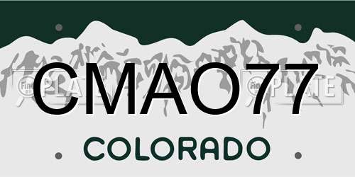 CMAO77 Colorado License Plate