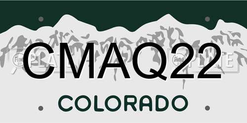 CMAQ22 Colorado License Plate