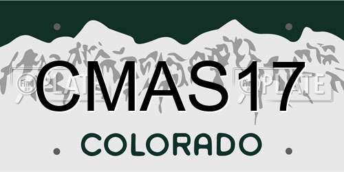 CMAS17 Colorado License Plate