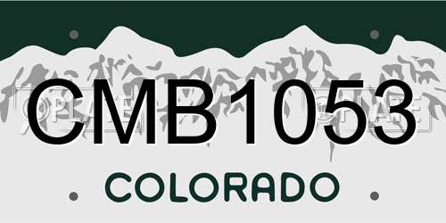 CMB1053 Colorado License Plate