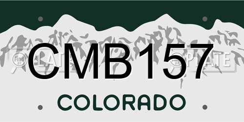 CMB157 Colorado License Plate