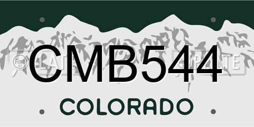 CMB544 Colorado License Plate