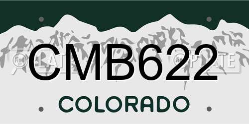 CMB622 Colorado License Plate