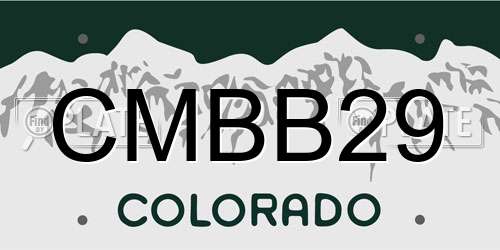CMBB29 Colorado License Plate