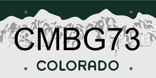 CMBG73 Colorado License Plate