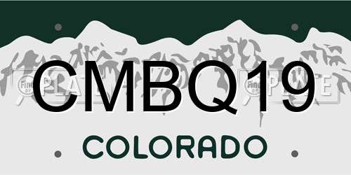 CMBQ19 Colorado License Plate