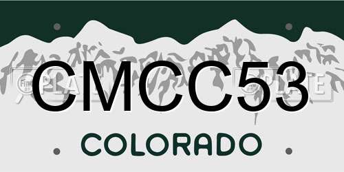 CMCC53 Colorado License Plate