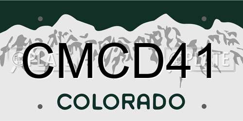CMCD41 Colorado License Plate