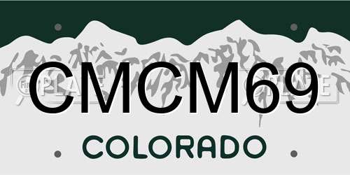 CMCM69 Colorado License Plate